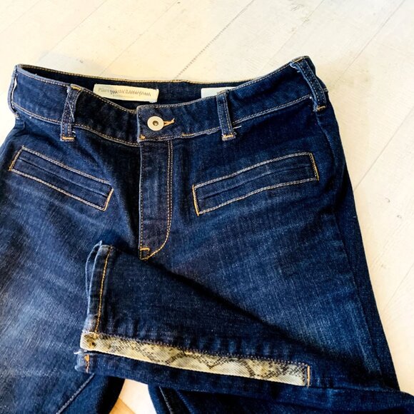 Anthropologie | Pilcro High Rise Skinny Jeans Stretch Denim Snake Trim Size 26 - Picture 5 of 14